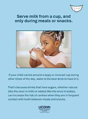 Serve milk from a cup, and only during meals or snacks flyer