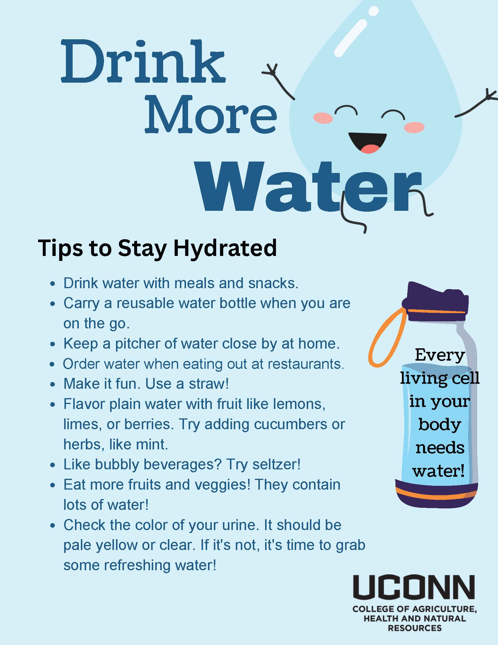Drink More Water tip sheet