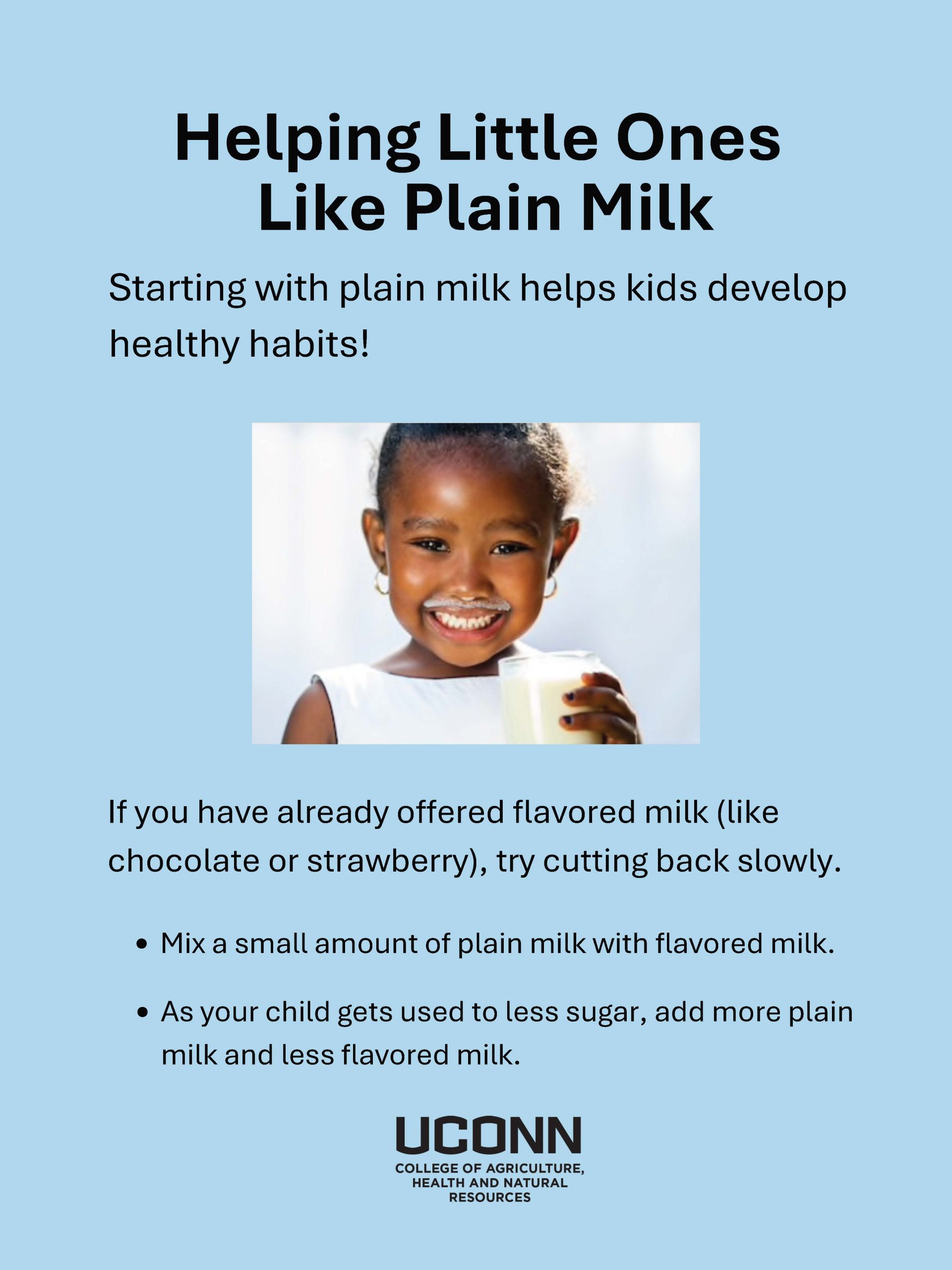 Helping Little Ones Like Plain Milk flyer