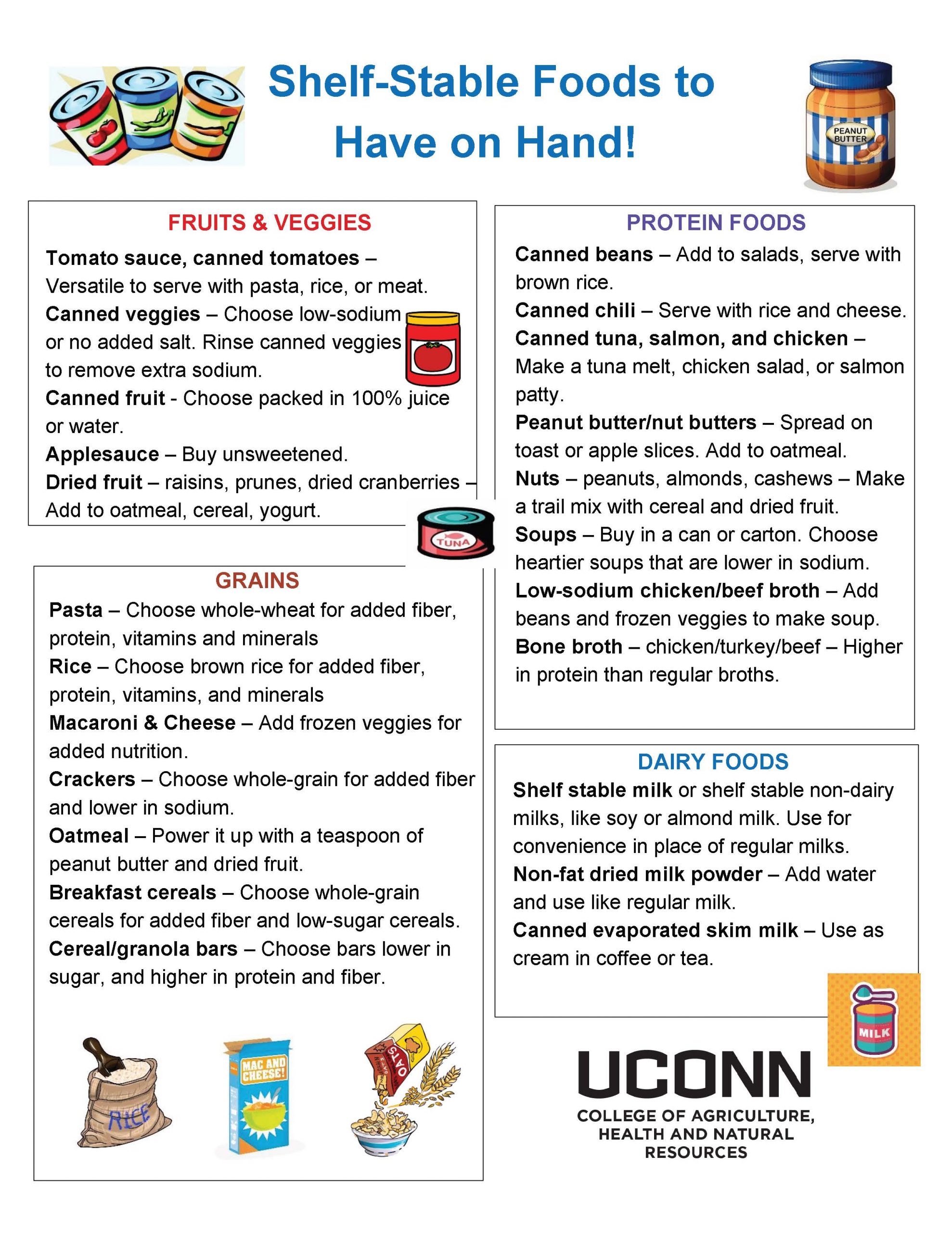 Shelf-Stable Foods to Have on Hand flyer