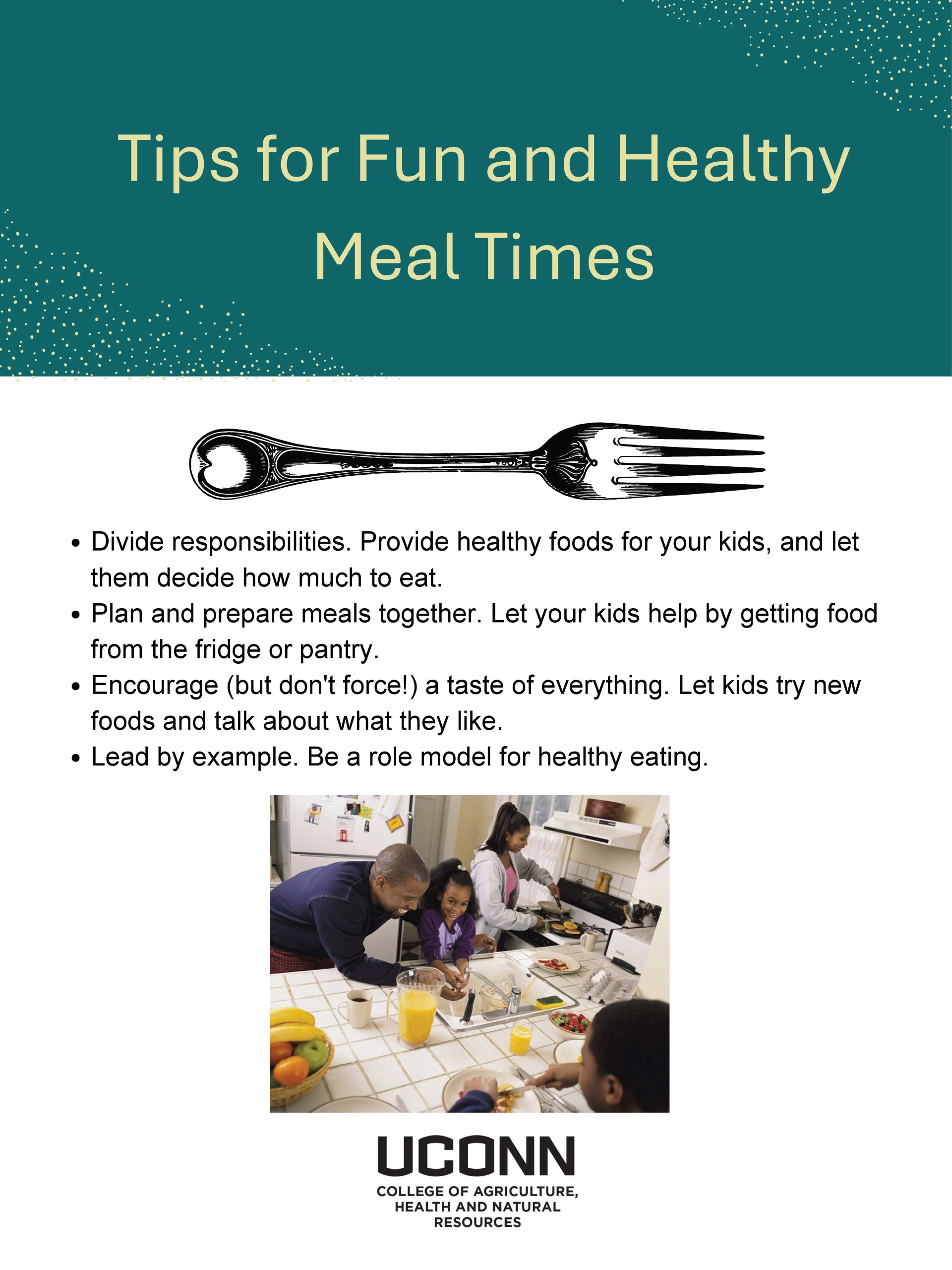 Tips for Fun and Healthy Meal Times flyer
